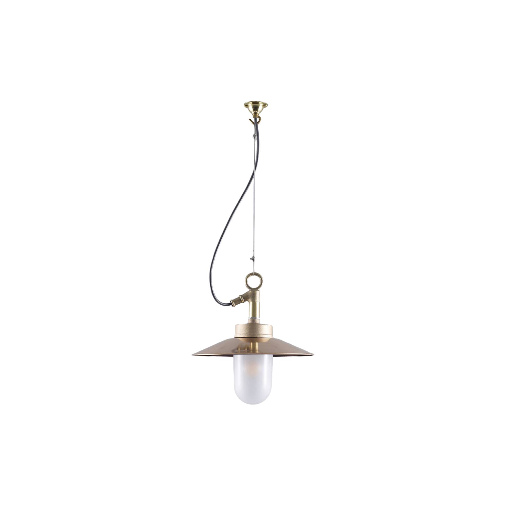 Well Glass Pendant With Visor 7680 IP44, Bronze/frosted