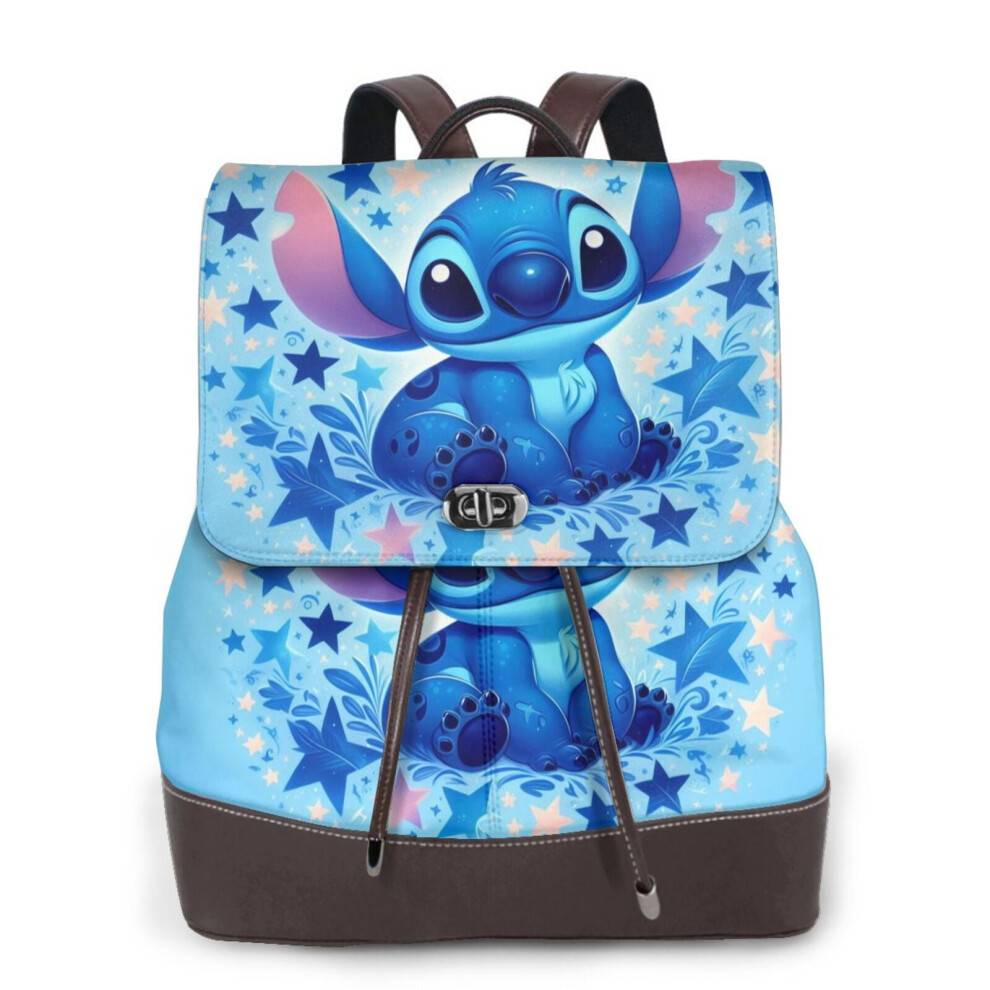 Stitch rygsæk, pung, læder, snøre, dagsturtaske, 1-pak