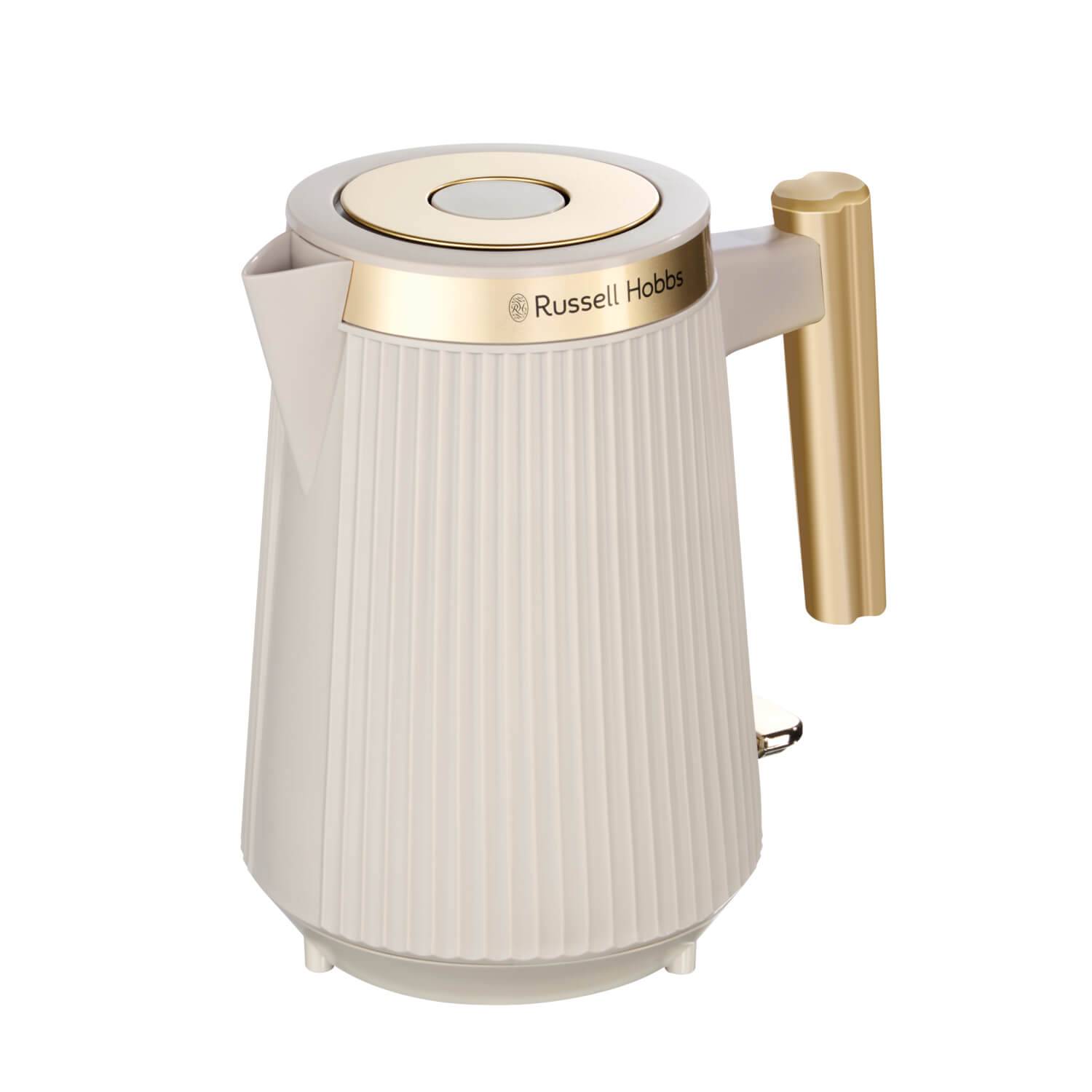 Russell Hobbs 26751 Brontë Kettle Stone 1.7L — Gold Accent Fluted Design