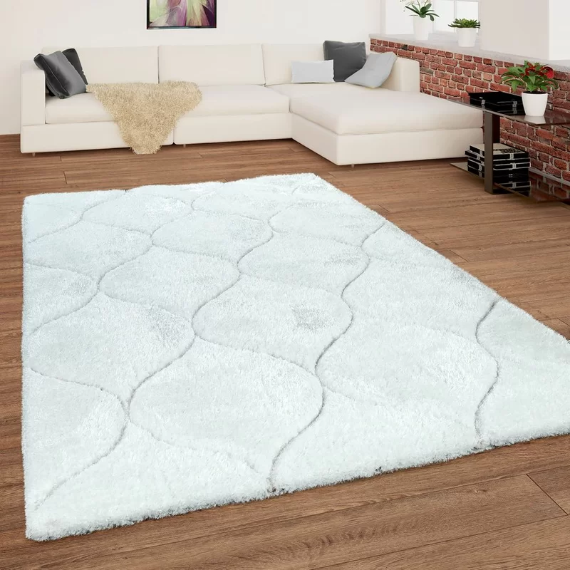 Buckner Shaggy Hvid Tæppe 200x290 cm - bestillingsvare.