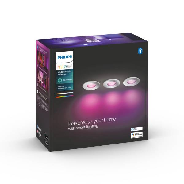 Downlight PHILIPS HUE Xamento WCA 4.2 W, GU10, 3 st / Vit