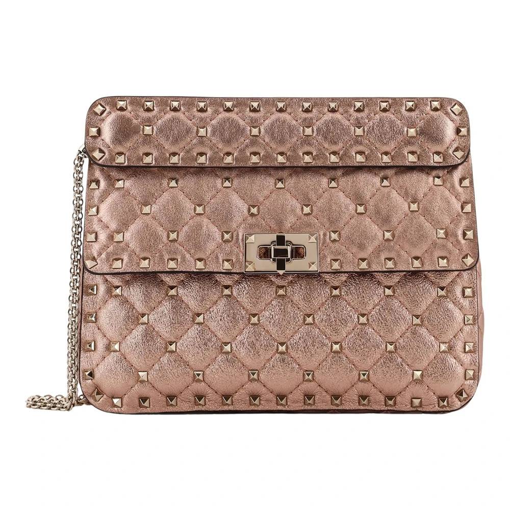 Valentino Rockstud Spike Skuldertaske - Tasker - Dame - Beige - ONE SIZE - Uld