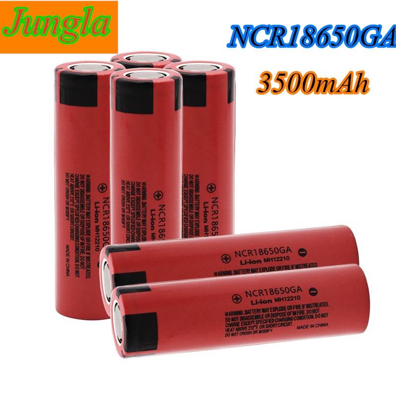 Original ncr 18650ga hög urladdning 3.7v 3500 mah 18650 laddningsbart batteri ficklampa platt-litiumbatteri - 10 st batteri