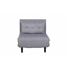 VENTURE DESIGN Vicky sovesofa, enkelt - grå polyester og sort stål (190x73)
