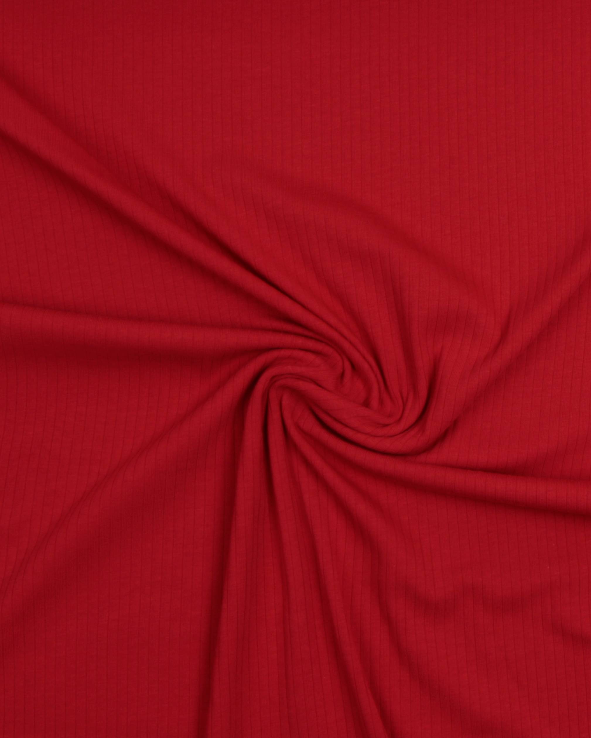 Rød - Bredriflet rib jersey - 95% Bomuld, 5% Elastan