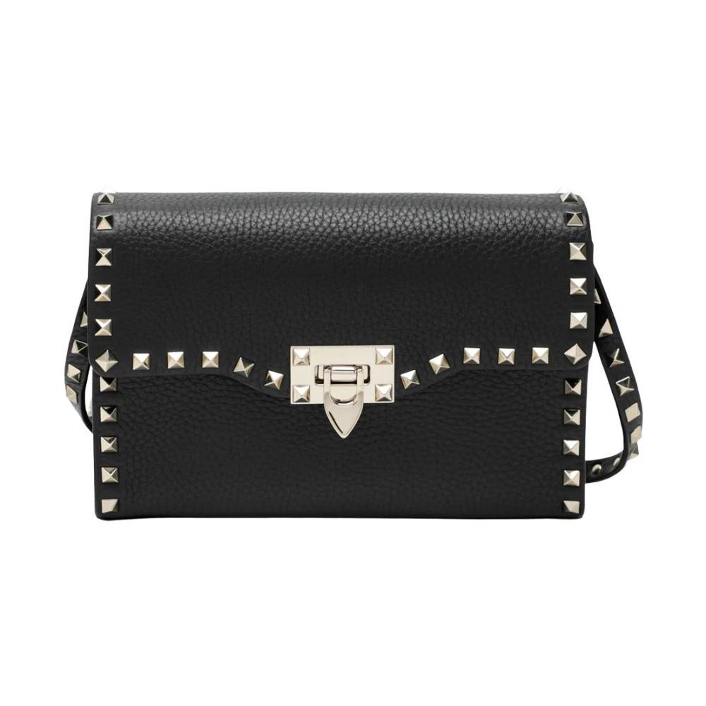 Valentino Garavani Rockstud Small Shoulder Bag - Tasker - Dame - Sort - ONE SIZE - Uld
