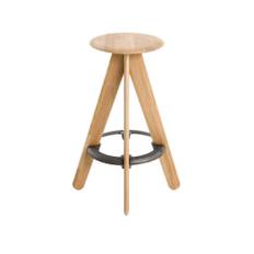Tom Dixon - Slab Bar Stool, Naturell - Taburetter - Træ farvet - Metal/Træ
