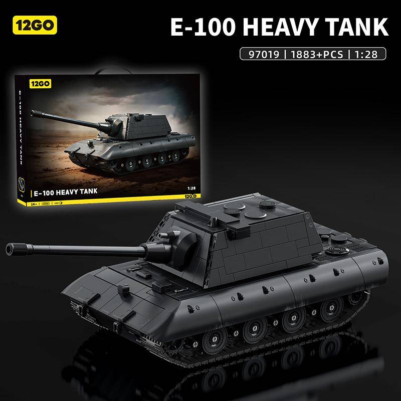 E-100 Heavy Tank (Krupp turret type) Classic Model Series Large tank toy Assembly Building Blocks Hand-assembled Model Xmas gift