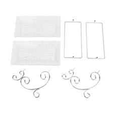 2 Tiered Glass Buffet Serving Tray Multifunctional Exquisite Stable Dessert Food Display Server L
