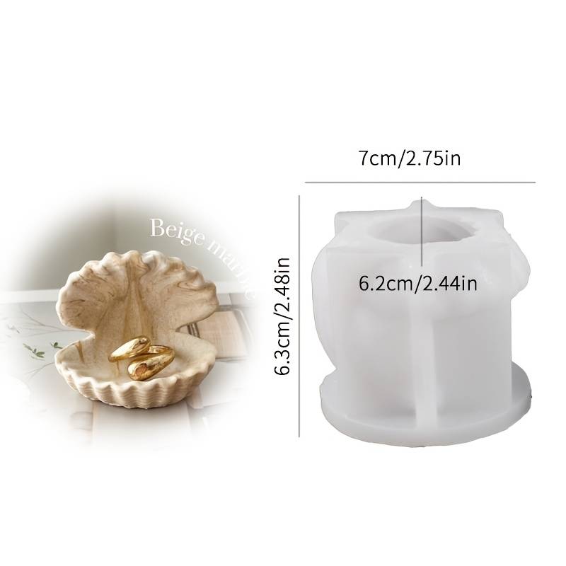 TEMU Resin Silicone Mold Shell Jewelry Storage Box, Gypsum Mold Home Desktop Atmosphere Decoration, Festival Gifts, Handicrafts, Silicone Mold