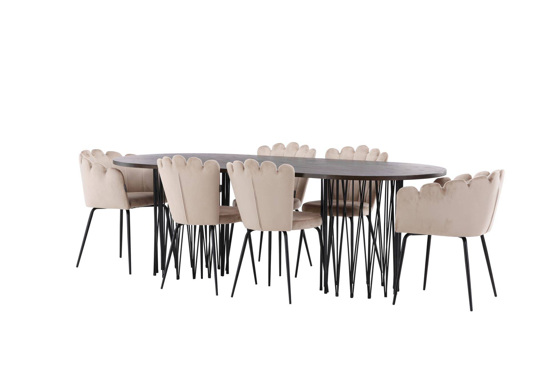 Matgrupp Alismo 220 cm Oval med 2 Limhamn stolar - Beige Brun,Beige Venture Home