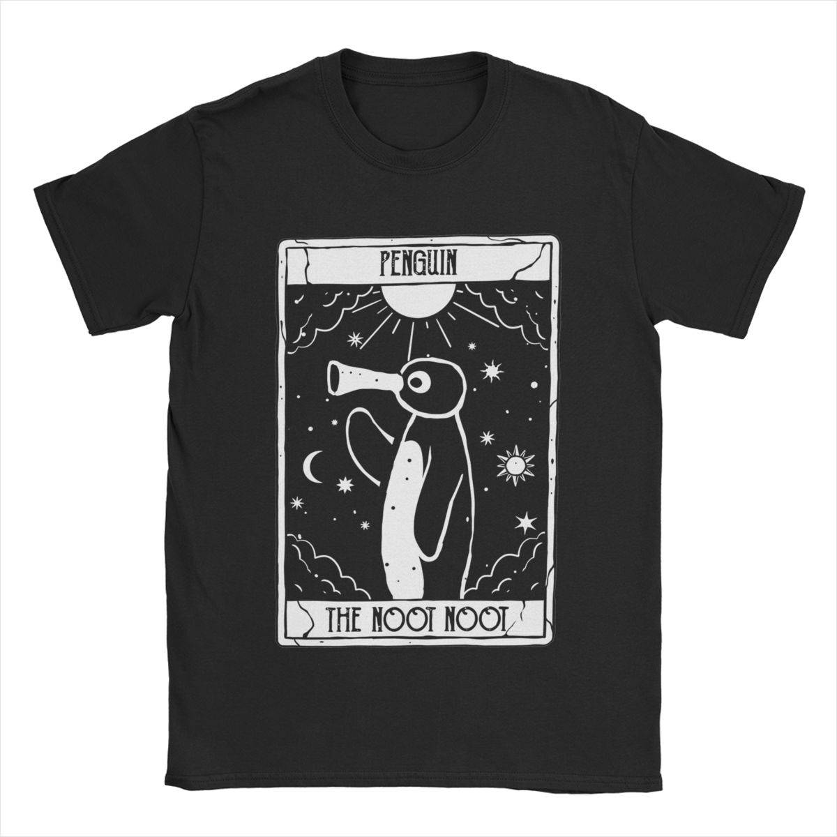 Noot Noot Tarotkort Pingvin Pingu T-shirts Herr Nyhet 100% Bomull T-shirt Rund Hals Kortärmad T-shirt Unika Kläder cm khaki