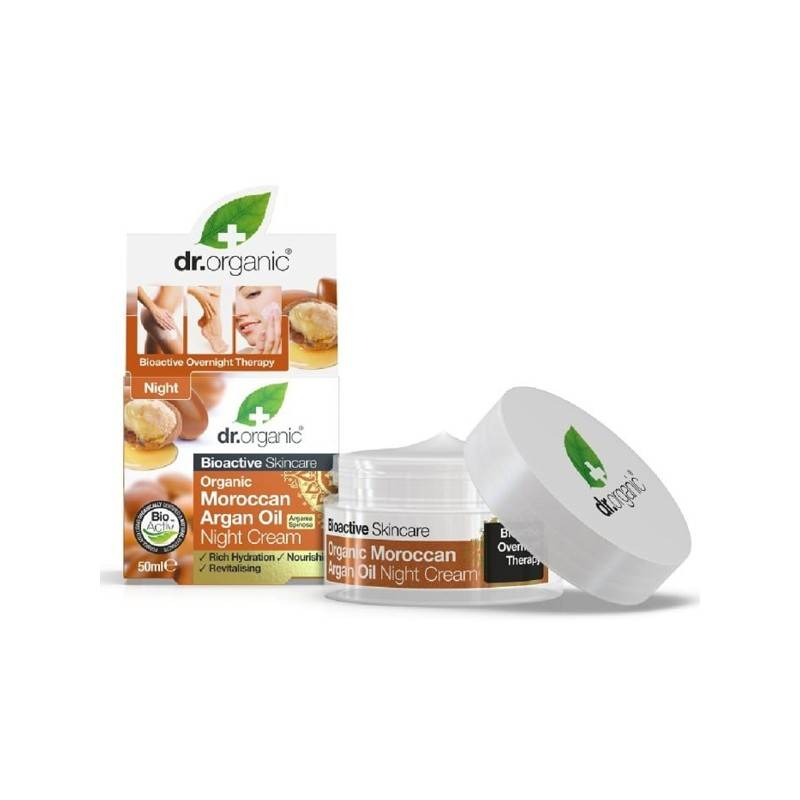 Nattkräm Dr Organic Moroccan Argan Oil Night Cream, 50 ml