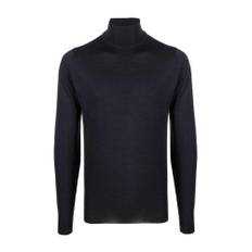 John Smedley, Strik, Herre, Sort, XL, Uld, Merino Uld Rullekrave Pullover