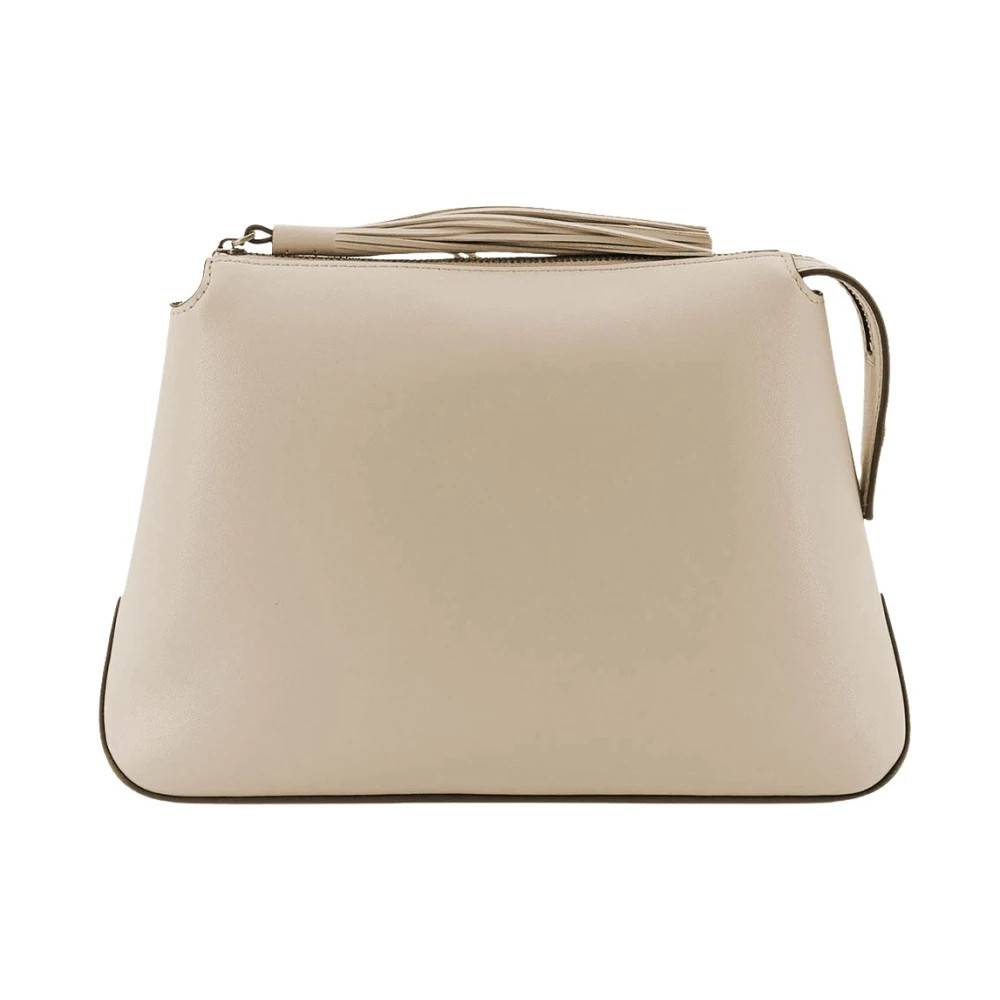 PINKO Læder Beauty Case med Logo - Tasker - Dame - Beige - ONE SIZE - Læder