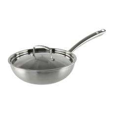 KAMBERG - Wok Ø28 cm i 18/10 rostfritt stål Triply - PFAS fri - lock ingår - alla spisar inklusive induktion och ugn - 0008281