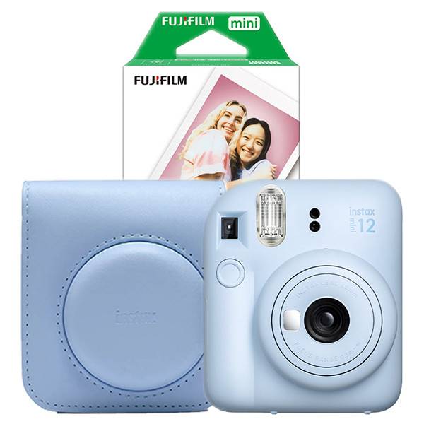 Fujifilm Instax Mini 12 Blue med blått fodral och fotopapper (20 ark)