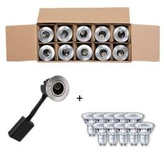 Gu10 Spot PRIMA | Børstet Alu | Inkl. Philips Master Gu10 Pære | 3000K | 10 stk. pakke (Sætpris)