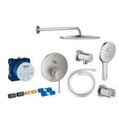 Grohe Essence komplet brusesystem med Rainshower 310 hovedbruser & SmartActive håndbrus til indbygning - Supersteel