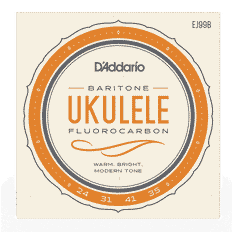 D’Addario EJ87B Baritone Ukulele, med Pro-Arté Carbon diskant til E-, B- og G-strengene