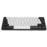Tangentbord Mini 60% Litet Speltangentbord, RGB-bakgrundsbelyst 61 Tangenter, Ergonomisk Mekanisk Känsla Kabelanslutet Speltangentbord för Spel och Arbete (Vit)