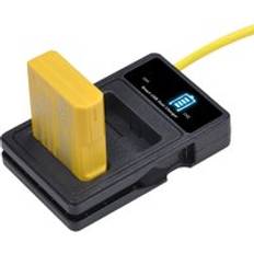 Gult batteri en -el14 en-el14a för nikon en el14 el14a, dslr d5300 d5600 d3300 d5200 d3200 d5100 d5500 coolpix p7000 p7100 - Laddare och 1 batteri