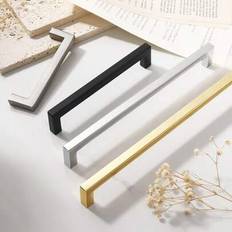 1st enkel kvadratisk aluminiumlegering Svart Borstad Möbel Skåp Dörrhandtag Lådknoppar Glasskåp Garderob Dörr drar Möbelhandtag Hårdvara - Multifärgad (Multi-size)