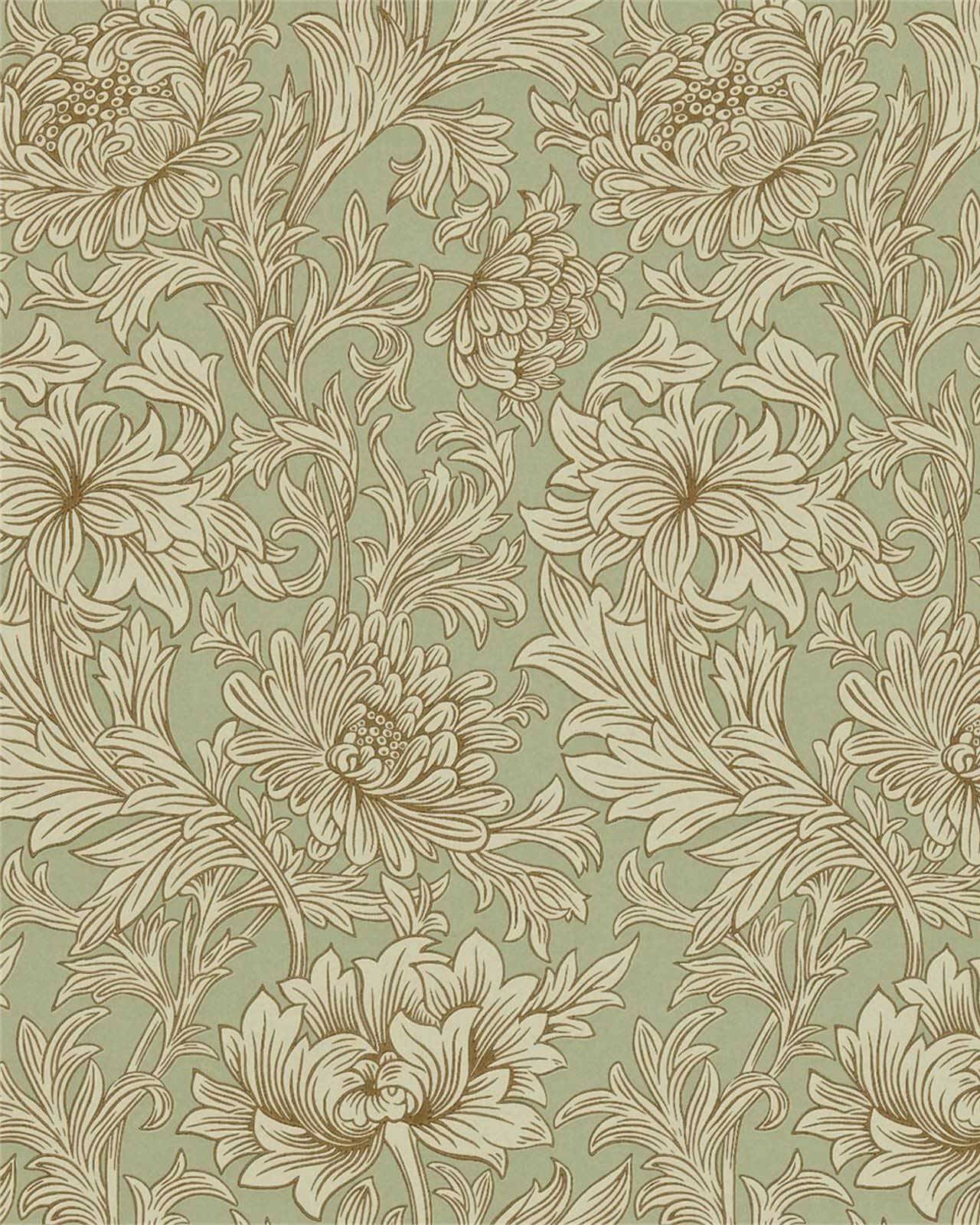 William Morris & Co. Tapet - Chrysanthemum Toile Eggshell/Gold