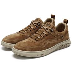 British Style Genuine Leather Men Shoes Comfortable Casual Shoes Outdoor Mens Moccasins Men Flats Shoes 47 khaki