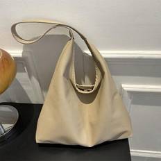 Retro Large Capacity PU Tote Hobo Bag, Durable Lightweight Shoulder Messenger Bag, Casual Fashion Commuter Bag - Khaki - one-size