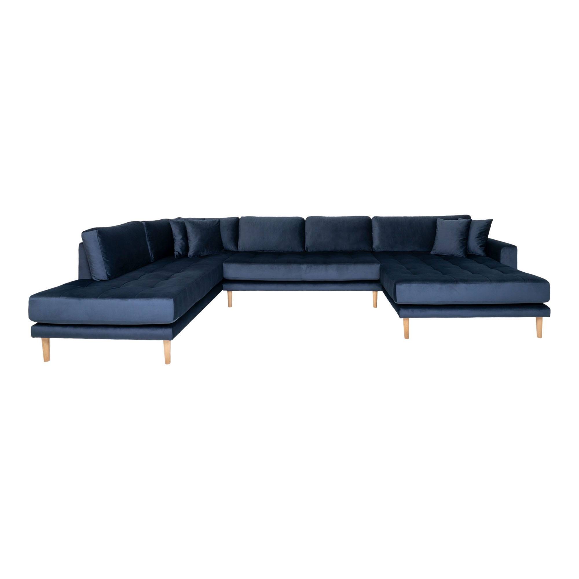 Lido u-sofa - mørkeblå velour