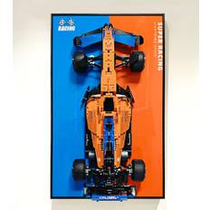 ICUANUTY Display Wandtafel für LEGO 42141 F1 Technic McLaren Formel 1 Rennwagen, Erwachsene Dekorative Gemälde, Display Wandtafel für Lego-Modellauto, Größe: 75x45 cm, für Lego-Modelle nicht enthalten