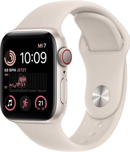 Apple Watch SE 40 mm (2022) | GPS + Cellular | Stjärnglans | Sportband Stjärnglans S/M + M/L