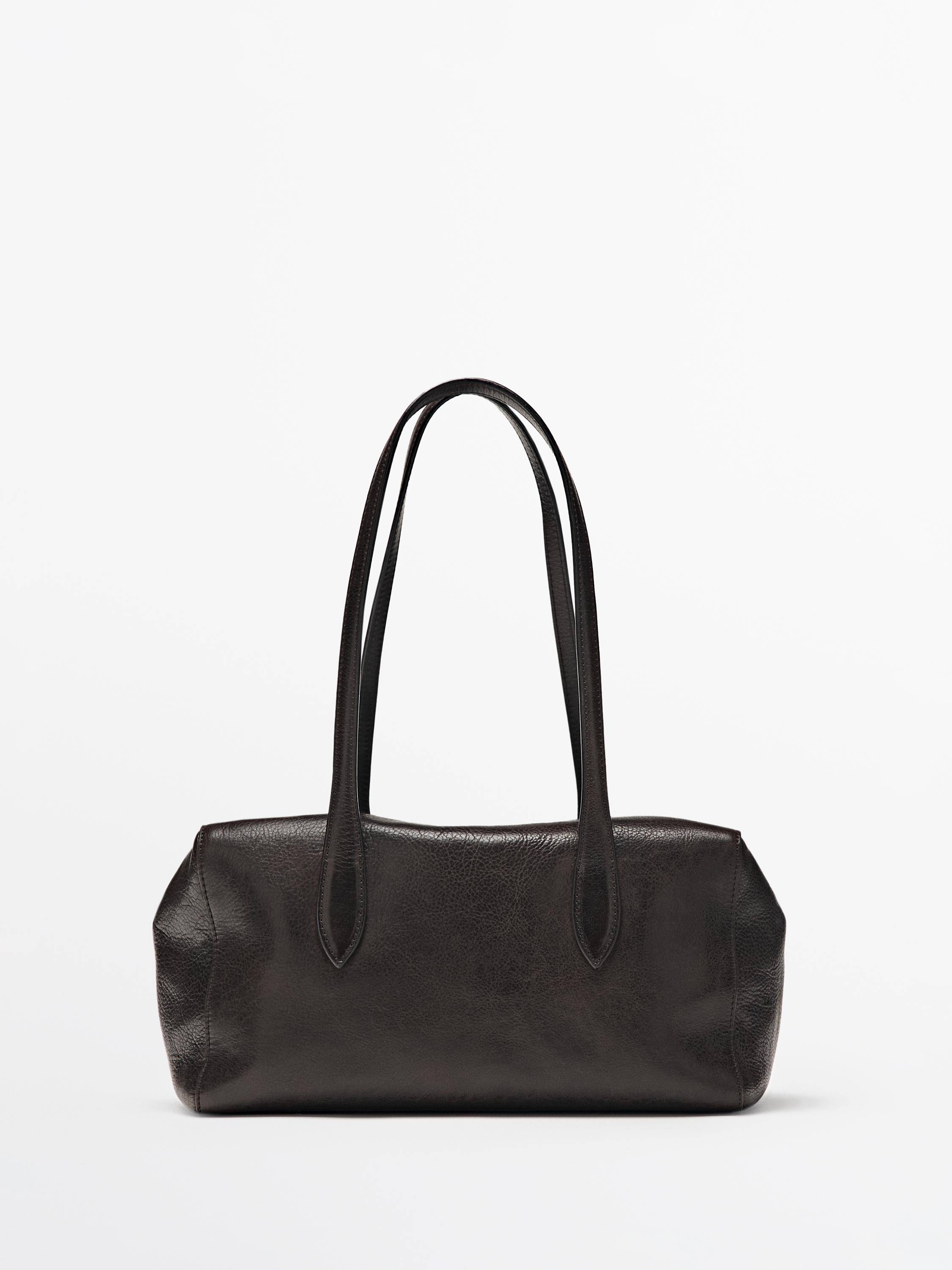 Massimo Dutti - Female - West Satchel-Taske I Nappaskind - Brun - 01