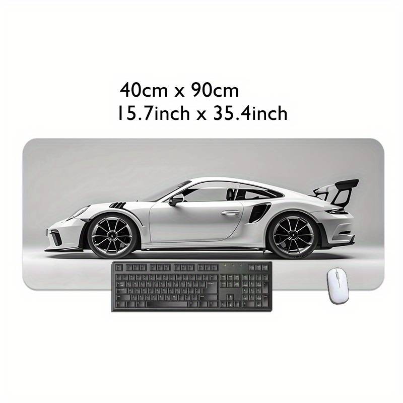 TEMU Mouse Pad White Minimalist Art Large Gaming Desk Mat With Non-slip Stitched Rubber Mousepad 90x40cm, Computer Laptop Keyboard Mat For Home Office Desk Pad For Best Gift