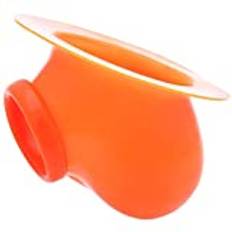 TOYLIE latex penisskal ben neon orange med basplatta för ankliv på latexkläder – penisärm med 3,5 cm penisring (töjbar) på skaftet och huvanacken