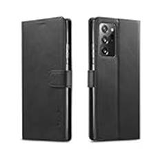 Smartphone Back Case Compatible with Samsung Galaxy Note 20 Ultra-fodral, [TPU-stötsäkert inre skyddsfodral] [Kortfack] [Kickstand] [Magnetisk stängning] Läderflipfodral Compatible with Samsung Galaxy