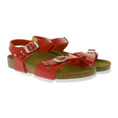 BIRKENSTOCK Rio Kinder Sandaletten Made in Germany Sommer-Schuhe Mädchen Sandalen Schmale Weite 1005888 Rot