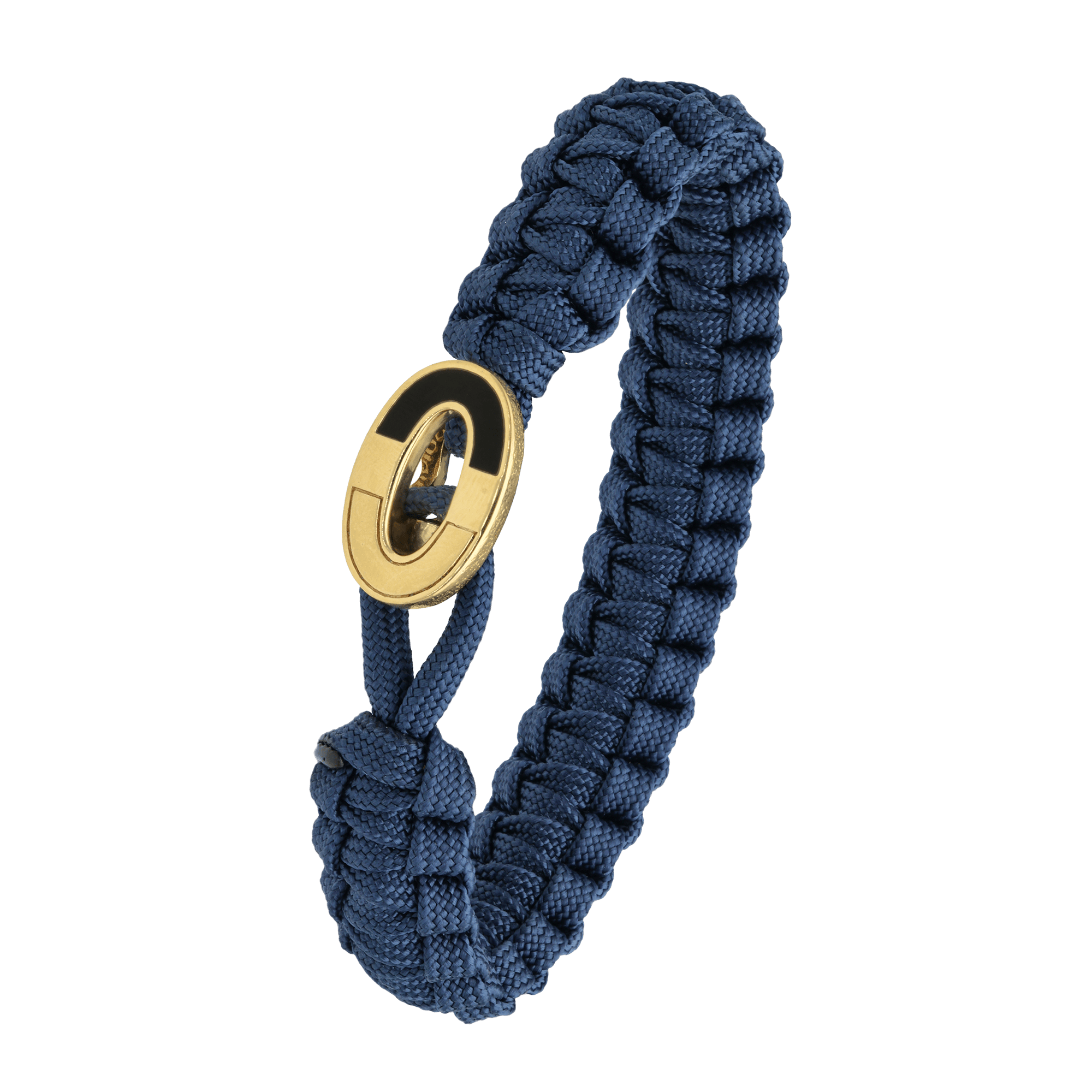 FSTS Bracelet Blue with Dark Bright Gold Plated 316L Stainless Steel Lock - Blå, Guldfärg (250 mm)