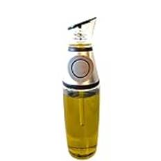 Oljedispenser med pump och mått, flaska för olja & vinäger, flaska för olivolja och vinägerdispenser, vinäger dispenserset med droppfri pip, olivolja dispenserflaska. (1, KS101, Rund, 500, Milliliter)