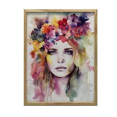 Woman's Face With Wreath Woman's Face With Wreath, 30X40 Cm, Unframed, Premium Canvas On Stretcher 36