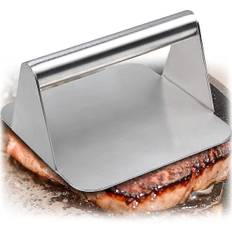 Kødpresse, Hakket bøf i rustfrit stål, Grillpresse, Burger Smasher med håndtag