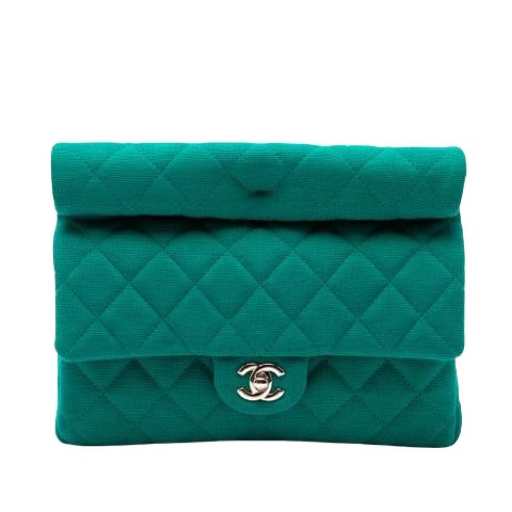 Chanel Vintage - Pre-owned Quilted Jersey Clutch Bag Vintage - Dam - ONE Size - Bomull