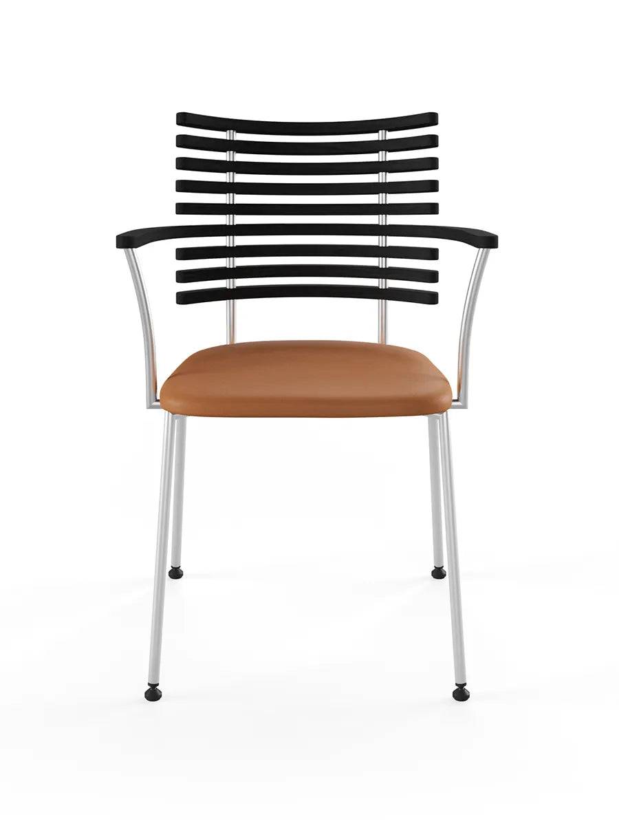 Tiger Armstol, cognac læder fra Naver Collection Ask sortbejdset / Rustfrit stål - Jacobsen Plus