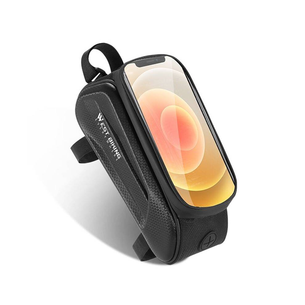 WEST BIKING Bike Bag Front Phone Bicycle Bag Waterproof Touch Screen Saddle Package Top Tube Frame Pouch for MTB and Road Bikes