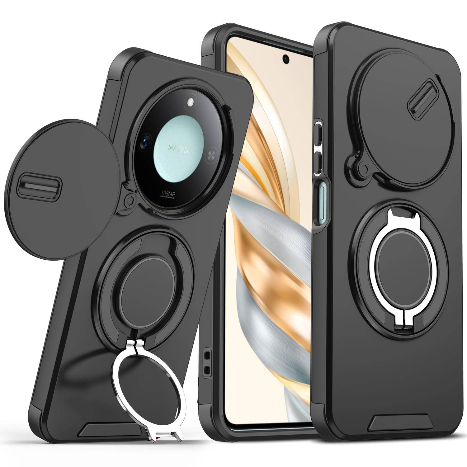 För Honor Magic6 Lite Fodral Honor X9B Skydd Magic 6 Lite Magnetisk Ring Pansar Skydd för Kamerans Lins Magsafe Trådlös Laddning Skydd