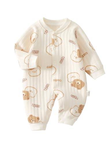 TootyTots nyfödd unisex sparkdräkt, långärmad overall 100% bomull mjuk & bekväm, för utomhuskläder & dagligt bruk, idealisk för alla årstider, 0-3 Monate