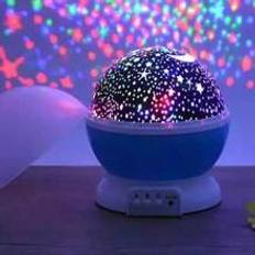 1pc Starry Night Light, Moon & Stars Projector With 360-Degree Rotation-4 LED Bulbs, 9 Light Patterns And USB Cable For Color Changing Baby Room Decor Nursery Decor