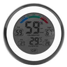 1Pc Creative Digital LCD Temperature Thermometer Hygrometer Electronic Humidity Meter (Black) svart