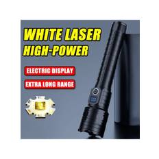 High Power LED Flashlight White Laser Long-range Tactical Flashlight Battery Display Outdoor Camping